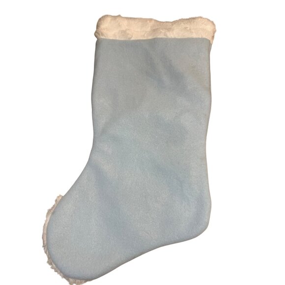 Holiday Living Blue Christmas Stocking Merry 1st Christmas Embroidered Deer NWT - Picture 3 of 4